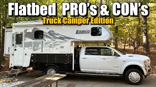 Flatbed For A Truck Camper  Pros and Cons [upl. by Nnylhtak]