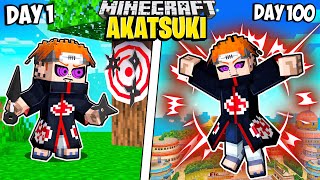 I Survived 100 Days as the AKATSUKI in Minecraft [upl. by Jaine]