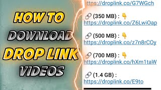 How To Download Drop Link Videos  How To Download Telegram Files [upl. by Ydna]