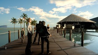 Relaxing Beach Music and Ambience  Final Fantasy 15 Galdin Quay  Ocean Waves amp Acoustic Guitar [upl. by Dorena]