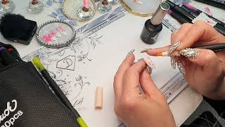 Watercolour nail art using dual tip markers Simple nail design for beginners [upl. by Macri]