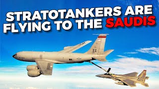 The US has sent KC135 Stratotanker aerial refuelling tankers to Saudi Arabia [upl. by Lebna721]