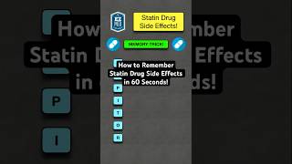 🔥 How to Remember Statin Drug Side Effects in 60 Seconds Pharmacology [upl. by Atinot]