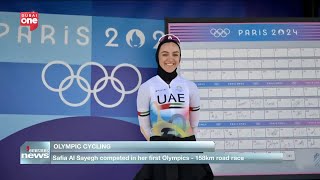 Safia Al Sayegh competed in her first 158 KM road race at the Paris Olympics [upl. by Aleacim]