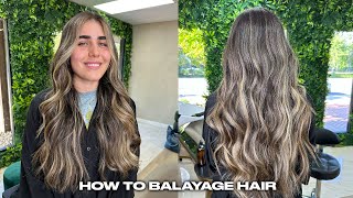 How to Balayage with Bleach Lightener Painting Technique with Money Piece [upl. by Auqenes847]