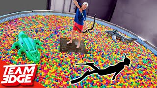 Shoot the Person Swimming in the Ball Pit  10000 Play Balls in a Pool [upl. by Frodi]