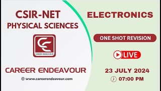 CSIRNET PHYSICAL SCIENCES  ELECTRONICS  ONE SHOT REVISION  CAREER ENDEAVOUR [upl. by Carroll]