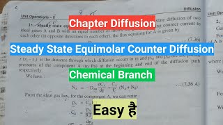 Steady State Equimolar Counter Diffusion Derivation amp Definition  CB [upl. by Moyers485]