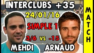 Mehdi Bdiri 36 vs Arnaud Clement 15  CdF Interclubs 35  Full Match  24012016 [upl. by Aihsetel946]