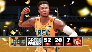 GIANNIS ANTETOKOUNMPO BUILD is UNSTOPPABLE AGAINST REC PLAYERS in NBA 2K24 [upl. by Enniotna]