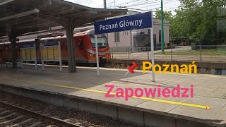 Poznań Główny  Zapowiedzi pociagów [upl. by Ennairek]