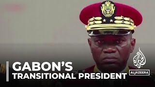 Gabon’s new transitional president Army general sworn in to replace Ali Bongo [upl. by Ahcas]