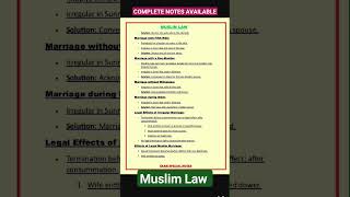 MUSLIM LAW NOTES  FAMILY LAW [upl. by Nivart314]