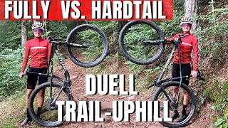 Fully vs Hardtail Trailuphill  wer ist schneller mountainbike radsport fully hardtailmtb [upl. by Naxor95]