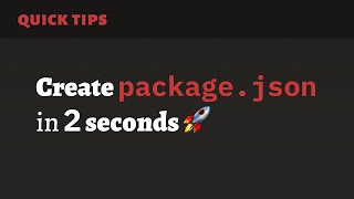 How to Create packagejson with One Command Skip the Questions [upl. by Parsaye]