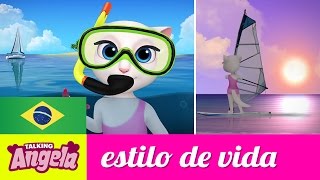 Talking Angela  Meu Dia na Praia [upl. by Marijo211]