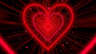 Heart Tunnel❤️Red Heart Background  Neon Heart Background Video  Wallpaper Heart 10 Hours [upl. by Roeser]