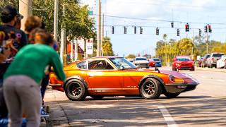 Orlando Cars and Coffee 11 Year Anniversary  Pullouts Burnouts amp Flyby’s October 2024 [upl. by Ainesell]