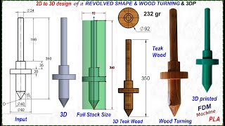 Exploring a 3D Revolved shape then WoodTurning amp 3D printing 3DmodelingSolidWorksteakwood [upl. by Airamzul153]