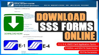 HOW TO DOWNLOAD SSS FORMS ONLINE E1 E4 DEATH AND FUNERAL CLAIM FORM ACOP FORM R3 PROGRAM [upl. by Admama856]