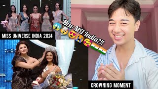 Miss Universe India 2024  Crowning Moment  Top 10 QampA  TOP 10 amp TOP 5 Announcements  REACTION [upl. by Nyltiak]