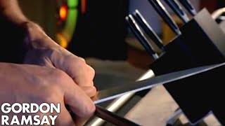 How To Sharpen A Knife  Gordon Ramsay [upl. by Eedissac]