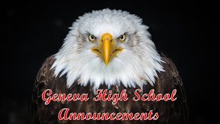 October 24 2024 GHS Announcements [upl. by Alahs]