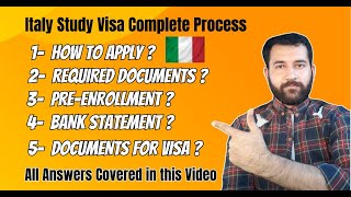 Italy Study Visa Complete Process  Student Visa Guide and Required Documents  All Queries Answer [upl. by Appel8]