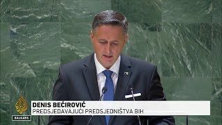 Bećirović u UNu Velikodržavne pretenzije Srbije ugrožavaju BiH [upl. by Assilaj]