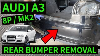 AUDI A3 8P  How To Remove Rear Bumper amp Lower Valance Diffuser Removal Replacement 20042012 [upl. by Salita]