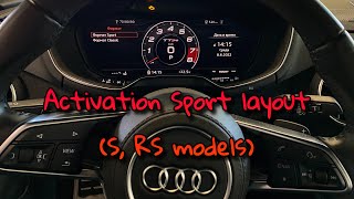 Activation Sport layout S RS models on Audi Virtual Cockpit [upl. by Adnaw]