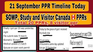 21 September Canada PPR timeline today  Sowp Study and Visitor Visas ppr request timeline canada [upl. by Gerson782]