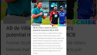 AB de Villers reacts to Rohits potential move from MI to RCB viraliplmircbshortsrokoh [upl. by Euqininod]