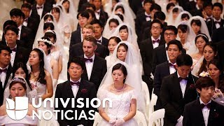 Boda masiva con 4000 parejas de la Iglesia de la Unificación en Corea del Sur [upl. by Ennayhc]