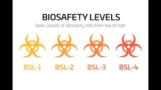 biosafety levels 1 2 3 4  laboratory safety levels [upl. by Hakceber228]