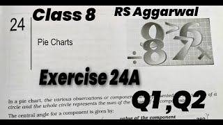 Exercise 24A Q1Q2  Pie Charts  Class 8 RS Aggarwal  In Hindi  Rajmith study [upl. by Twyla923]