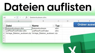 Excel Vorlage  Dateien im Ordner auflisten Mit DownloadLink 📂 [upl. by Lednew]