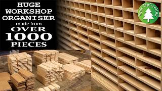 Huge Workshop Organiser Made From Recycled Pallets Over 1000 Separate HandSanded Pieces [upl. by Htederem]