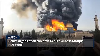 Zionist organization threaten to burn alAqsa Mosque in AI video [upl. by Arracahs]