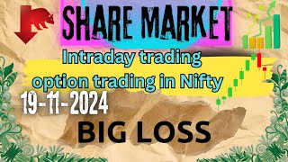 option trading  Big Loss  nifty  stock market telugu [upl. by Eniluqcaj]