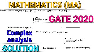 GATE 2020  MATHEMATICS MA  COMPLEX ANALYSIS  SOLUTION [upl. by Jamieson380]