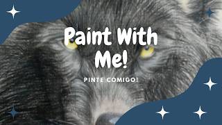 Paint With MeRelaxingTimalapseBlackWolfColoredPencilsPinteComigoLobo NegroLápis de cor [upl. by Augustina]