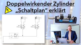 Lehrgang Pneumatik  Erste Schritte Teil 2  Doppeltwirkender Zylinder Aufbau Schaltplan erklärt [upl. by Giark]