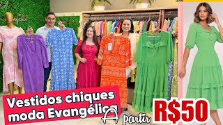 VESTIDOS MODA EVANGÉLICA CHIQUE  IMPECÁVEL [upl. by Nanek]