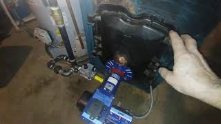 Oil To Carlin EZ Gas Conversion On A Burnham MPO Hot Water Boiler [upl. by Delacourt]