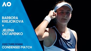 Barbora Krejcikova v Jelena Ostapenko Condensed Match  Australian Open 2022 Third Round [upl. by Monti]