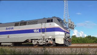 Amtrak 164 In Phase IV Paint Great K5LA Horns amp More At Boynton Canal 92324 [upl. by Meriel]