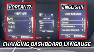 Changing Car Dashboard Language From Korean to English [upl. by Okorih]