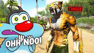 Oggy Found TIGER MAN IN 100 Days  ARK Survival Evolved  Ep10 ft Oggy [upl. by Putscher503]