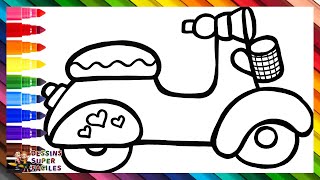 Dessiner et Colorier une Moto 🛵🌈 Dessins pour Enfants [upl. by Eintruoc829]